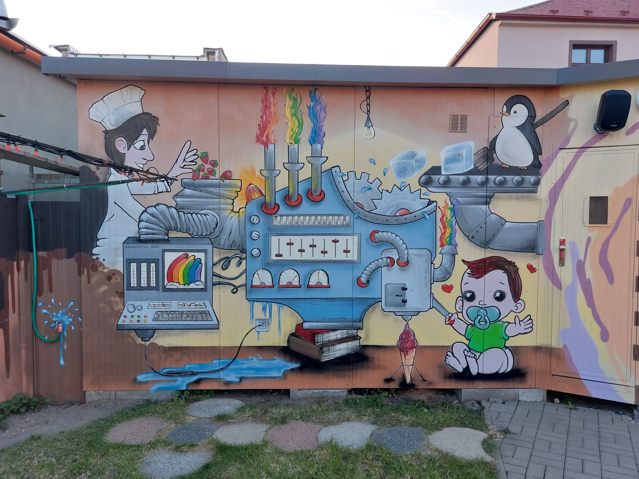 Malba na boku stánku